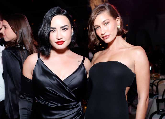 WEST HOLLYWOOD, CALIFORNIA - NOVEMBER 11: (L-R) Demi Lovato and Hailey Bieber attend 2023 Baby2Baby Gala Presented By Paul Mitchell at Pacific Design Center on November 11, 2023 in West Hollywood, California. (Photo by Stefanie Keenan/Getty Images for Baby2Baby)