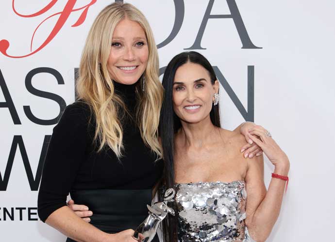 NEW YORK, NEW YORK - NOVEMBER 06: Gwyneth Paltrow and Demi Moore pose with an award at the 2023 CFDA Fashion Awards at American Museum of Natural History on November 06, 2023 in New York City. (Photo by Dimitrios Kambouris/Getty Images)