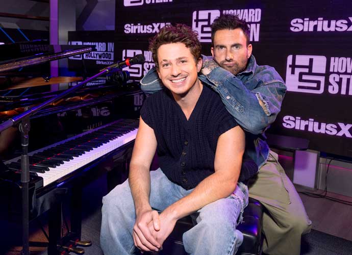 LOS ANGELES, CALIFORNIA - DECEMBER 13: Charlie Puth and Adam Levine visit the Howard Stern Show at SiriusXM Studios on December 13, 2023 in Los Angeles, California. (Photo by Emma McIntyre/Getty Images for SiriusXM)