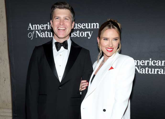NEW YORK, NEW YORK - NOVEMBER 30: (L-R) Colin Jost and Scarlett Johansson attend the American Museum of Natural History's 2023 Museum Gala at the American Museum of Natural History on November 30, 2023 in New York City. (Photo by Mike Coppola/Getty Images for the American Museum of Natural History )
