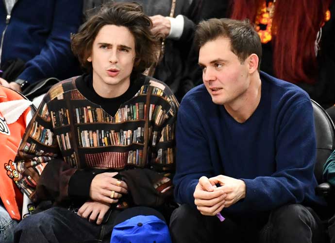LOS ANGELES, CALIFORNIA - DECEMBER 16: (L-R) Timothée Chalamet and Ryan Friedkin attend a basketball game between the Los Angeles Clippers and the New York Knicks at Crypto.com Arena on December 16, 2023 in Los Angeles, California. NOTE TO USER: User expressly acknowledges and agrees that, by downloading and or using this photograph, User is consenting to the terms and conditions of the Getty Images License Agreement. (Photo by Allen Berezovsky/Getty Images)