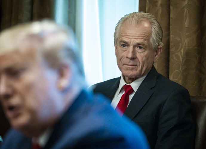 Trump Adviser Peter Navarro Convicted Of Contempt Of Congress Full view Peter Navarro, director of the National Trade Council, right, listens as U.S. President Donald Trump speaks during a meeting with executives of supply chain distributors in the Cabinet Room of the White House in Washington, D.C., U.S., on Sunday, March 29, 2020. Trump said his administration expects the peak of deaths in the U.S. coronavirus outbreak to be reached in about two weeks, and that he would extend current social distancing guidelines for Americans until April 30. Photographer: Pete Marovich/The New York Times/Bloomberg via Getty Images