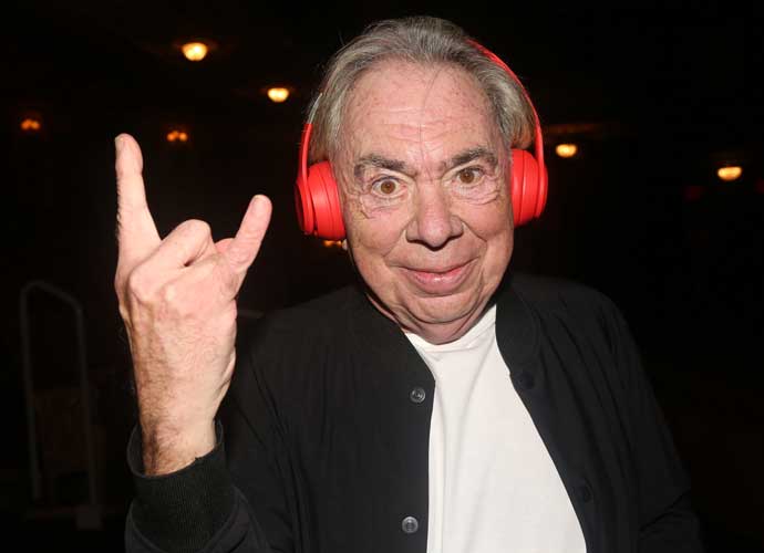 NEW YORK, NEW YORK - OCTOBER 22: Sir Andrew Lloyd Webber deejays during the re-opening night celebration for 