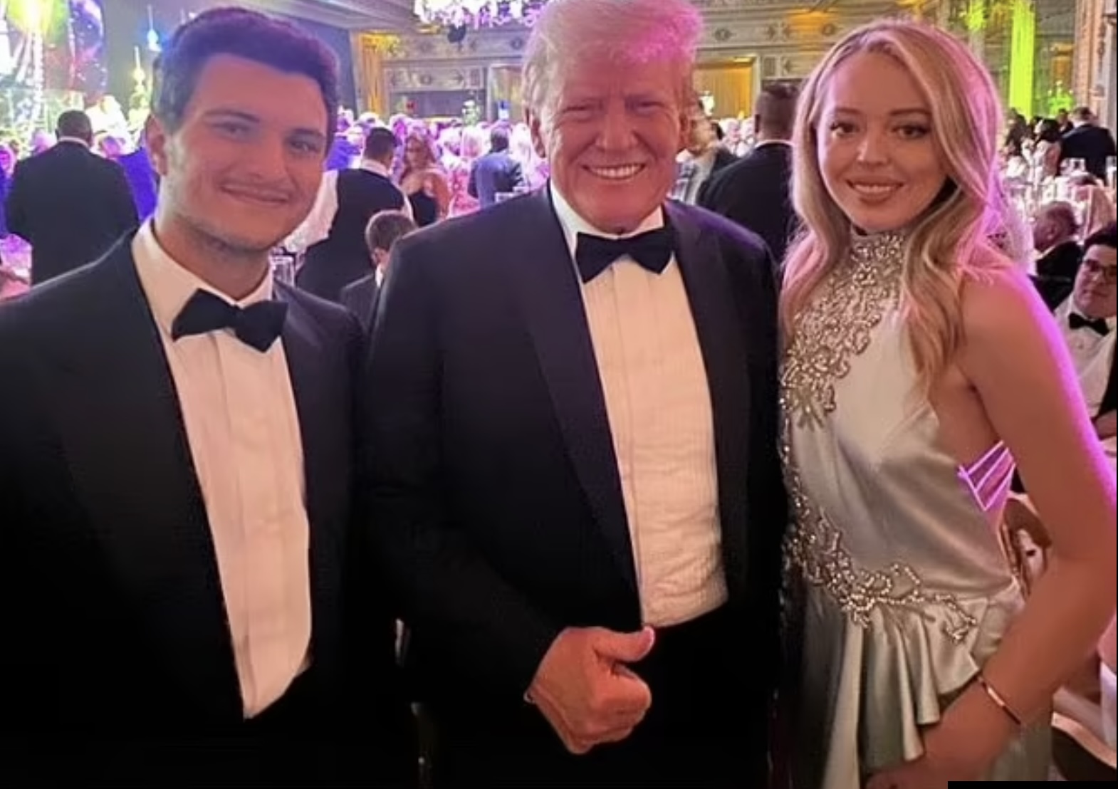 Tiffany Trump with dad Donald Trump and husband Michael Boulos at Mar-a-Lago New Year's party (Image: Instagram)