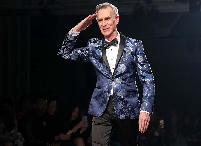 NEW YORK, NEW YORK - FEBRUARY 05: Bill Nye walks the runway at The Blue Jacket Fashion Show during NYFW at Pier 59 Studios on February 05, 2020 in New York City. (Photo by Rob Kim/Getty Images for The Blue Jacket Fashion Show)