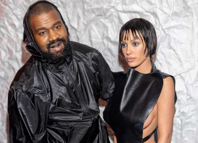 MILAN, ITALY - FEBRUARY 23: Kanye West and Bianca Censori attends the Marni fashion show during the Milan Fashion Week Womenswear Fall/Winter 2024-2025 on February 23, 2024 in Milan, Italy. (Photo by Arnold Jerocki/Getty Images)