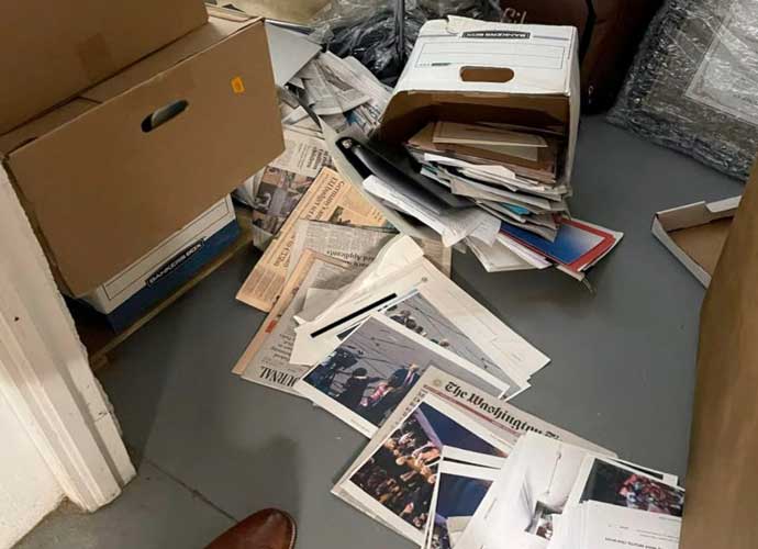 DOJ releases photos of classified documents spread across the floor at Mar-a-lago (Image: DOJ)