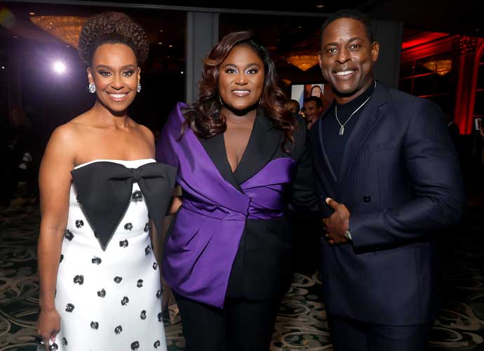 BEVERLY HILLS, CALIFORNIA - FEBRUARY 21: (L-R) Ryan Michelle Bathe, Danielle Brooks and Sterling K. Brown attend the 15th Annual AAFCA Awards at Beverly Wilshire, A Four Seasons Hotel on February 21, 2024 in Beverly Hills, California. (Photo by Emma McIntyre/Getty Images)