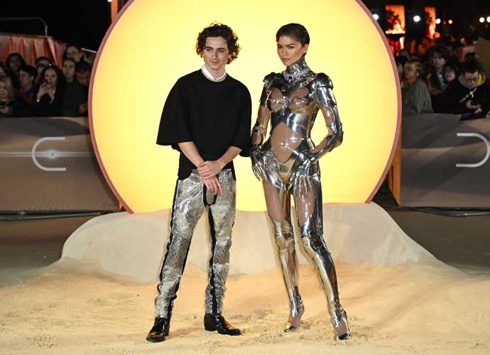 LONDON, ENGLAND - FEBRUARY 15: Timothée Chalamet and Zendaya attend the World Premiere of 