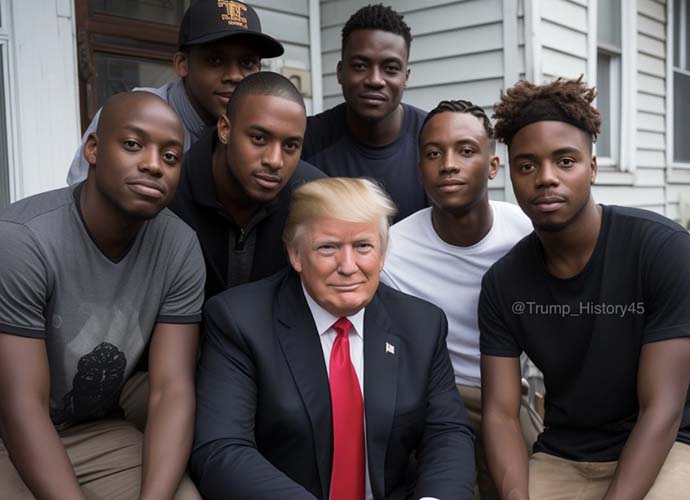 AI Trump photo of Trump with black voters (Image: X)