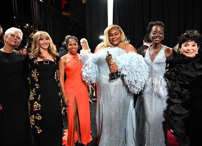 HOLLYWOOD, CALIFORNIA - MARCH 10: In this handout photo provided by A.M.P.A.S., Jamie Lee Curtis, Mary Steenburgen, Regina King, Da'Vine Joy Randolph, Lupita Nyong'o, and Rita Moreno are seen backstage during the 96th Annual Academy Awards at Dolby Theatre on March 10, 2024 in Hollywood, California. (Photo by Al Seib/A.M.P.A.S. vi (Photo by Richard Harbaugh/A.M.P.A.S. via Getty Images)