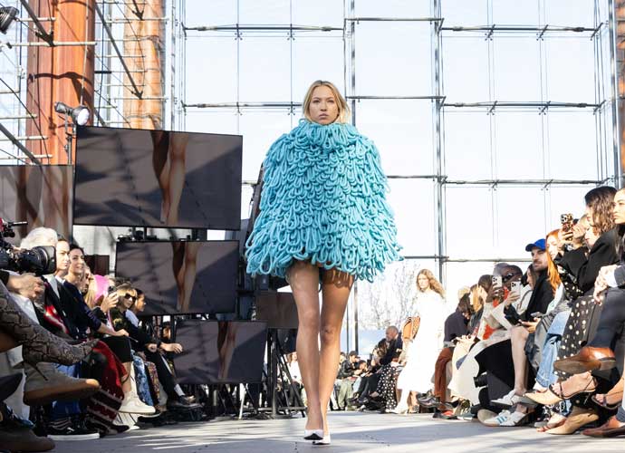 PARIS, FRANCE - MARCH 04: Lila Moss walks the runway during the Stella McCartney Womenswear Fall/Winter 2024-2025 show as part of Paris Fashion Week on March 04, 2024 in Paris, France. (Photo by Pietro D'Aprano/Getty Images)