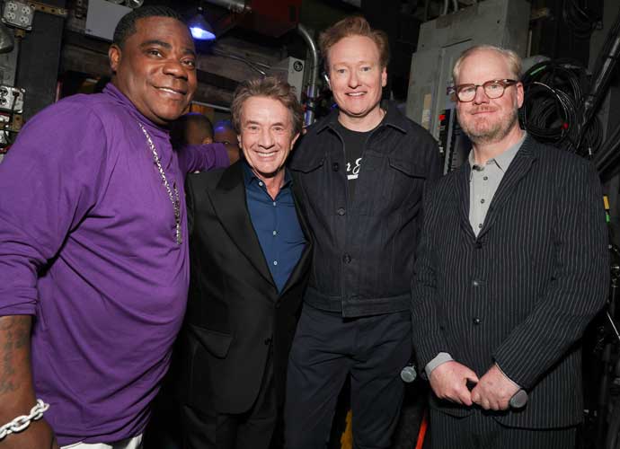 NEW YORK, NEW YORK - MARCH 07: (L-R) Tracy Morgan, Martin Short, Conan O'Brien and Jim Gaffigan attend the Eighth Annual LOVE ROCKS NYC Benefit Concert For God's Love We Deliver at Beacon Theatre on March 07, 2024 in New York City. (Photo by Kevin Mazur/Getty Images for LOVE ROCKS NYC/God's Love We Deliver )