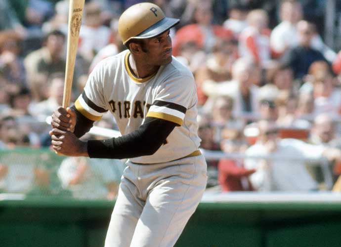Outfielder Roberto Clemente' #21 of Pittsburgh Pirates bats during an Major League Baseball game circa 1970. Clemente' Played for the Pirates from 1955-72. (Photo by Focus on Sport/Getty Images)