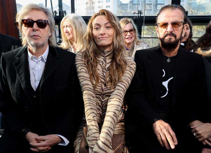 PARIS, FRANCE - MARCH 04: (L-R) Sir Paul McCartney CH MBE, Paris Michael Katherine Jackson and Sir Ringo Starr attend the Stella McCartney Womenswear Fall/Winter 2024-2025 show as part of Paris Fashion Week on March 04, 2024 in Paris, France. (Photo by Pascal Le Segretain/Getty Images)