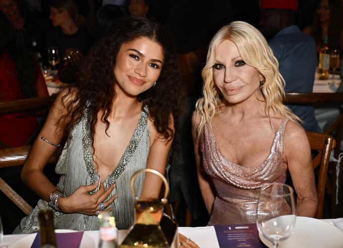 WEST HOLLYWOOD, CALIFORNIA - MARCH 06: Zendaya and Donatella Versace attend the Green Carpet Fashion Awards held at 1 Hotel West Hollywood on March 6, 2024 in West Hollywood, California. (Photo by Dave Benett/Getty Images for Eco-Age)