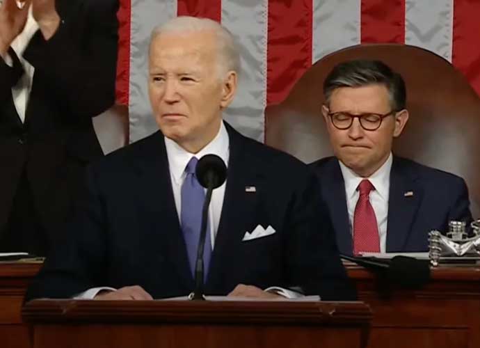 Speaker Mike Johnson shows many facial expressions during Biden's state of the union address (Image: YouTube)