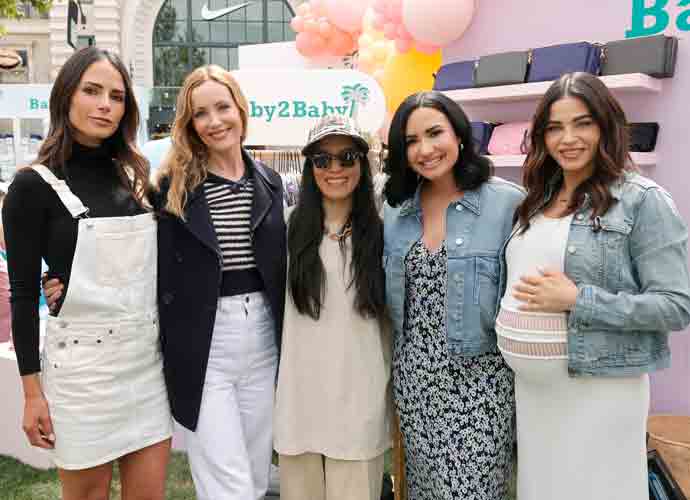 LOS ANGELES, CALIFORNIA - APRIL 23: (L-R) Jordana Brewster, Leslie Mann, Demi Lovato, Jenna Dewan and Ali Wong attend the Baby2Baby Mother's Day celebration presented by Aquaphor Baby at The Grove on April 23, 2024 in Los Angeles, California. (Photo by Emma McIntyre/Getty Images for Baby2Baby)