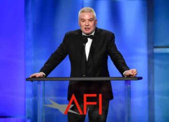 HOLLYWOOD, CALIFORNIA - APRIL 27: Mike Myers speaks onstage during the 49th AFI Life Achievement Award Gala Tribute celebrating Nicole Kidman at Dolby Theatre on April 27, 2024 in Hollywood, California. (Photo by Alberto E. Rodriguez/Getty Images)