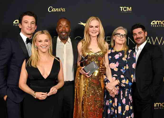 LOS ANGELES, CALIFORNIA - APRIL 27: (L-R) Miles Teller, Reese Witherspoon, Lee Daniels, Nicole Kidman, Meryl Streep and Zac Efron attend the 49th AFI Life Achievement Award: A Tribute To Nicole Kidman at Dolby Theatre on April 27, 2024 in Los Angeles, California. (Photo by Jon Kopaloff/Getty Images for AFI)