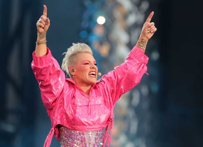 BERLIN, GERMANY - JUNE 28: P!NK performs on stage during the P!NK Summer Carnival 2023 Tour at Olympiastadion on June 28, 2023 in Berlin, Germany. (Photo by Andreas Rentz/Getty Images)