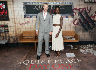 NEW YORK, NEW YORK - JUNE 23: (L-R) Joseph Quinn and Lupita Nyong'o attend a NYC photocall in support of "A Quiet Place: Part One" at the Mandarin Oriental Hotel on June 23, 2024, in New York, New York. (Photo by John Nacion/Getty Images for Paramount Pictures)