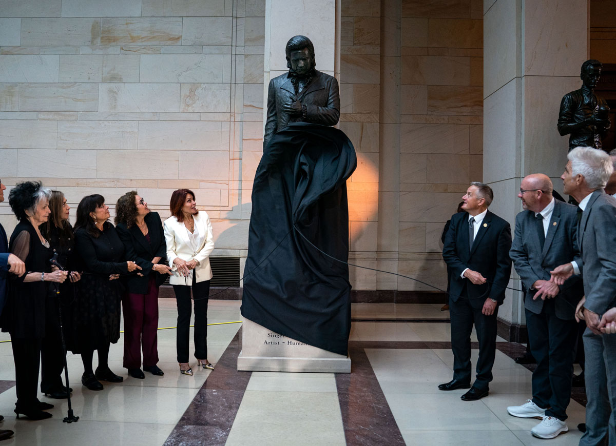 Statue Of Late Singer Johnny Cash Unveiled At The U.S. Capitol, Sister Joanne Cash Speaks