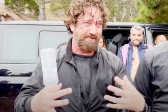 BTS VIDEO: Gerard Butler Breaks Down During His Wrap Speech For ‘Den Of Thieves 2’