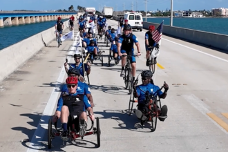 VIDEO: 40 Wounded Military Veterans Cycle Across Florida Keys Seven Mile Bridge Inspiring Onlookers