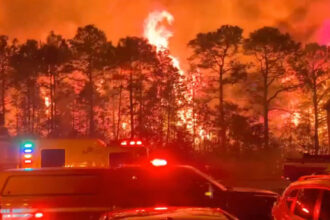 VIDEO: Wall Of Fire Bears Down on Homes As Raging Inferno Turns Sky Orange In South Carolina